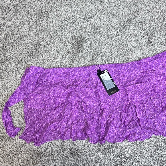 VIX by Paula Hermanny Vibrant Purple Swim Sarong Sassy skirt Swimsuit coverup M - Picture 15 of 16